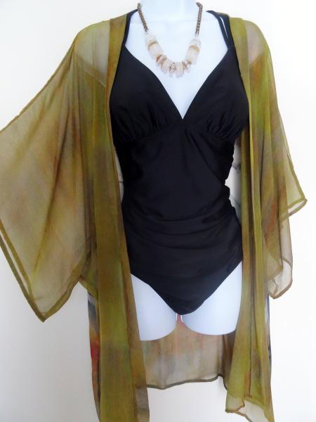 Bonjour II Hummingbird Kimono Cover-up, Sheer