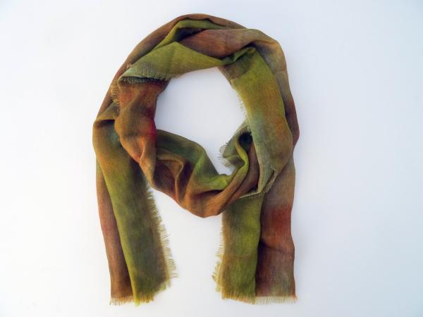 Olive - Copper Brown Wool Scarf