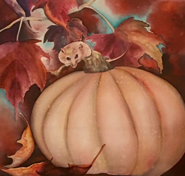 Original Art on Silk, Pumpkin SpiceSweet Fall