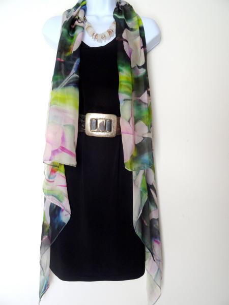 Blue Hummingbird with Fuschias Sleeveless Duster/Vest/Poncho