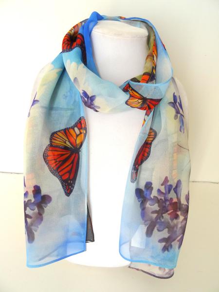 Monarch Summer Sheer Silk Scarf