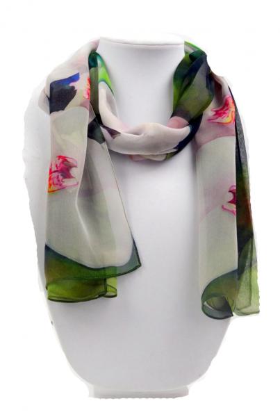 Angelic Orchid Sheer Silk Scarf