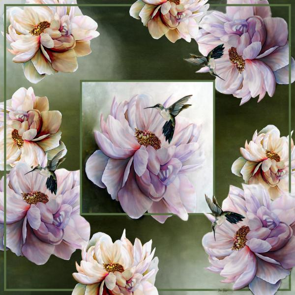 Floral Silk Wild Rag - Spring Face Mask - Western Bandana - Rodeo Silk Scarf - Cowgirl Bandana - Silk Twill 36"