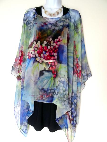 Winery Art Cape - Sheer Cover up - Caftan - Poncho picture