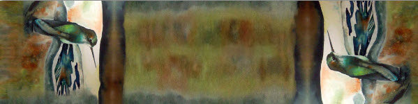 Bonjour II Hummingbird Sheer Silk Scarf picture