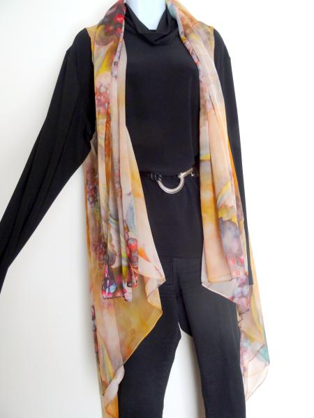 Sun-riped grape clusters on rich earth-tone background Sleeveless Duster/Vest/Poncho picture