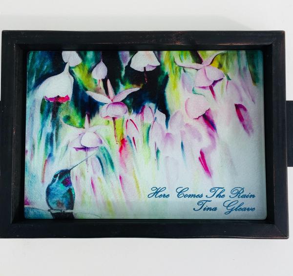 Charcuterie Glass Art Board "Here Comes the Rain"