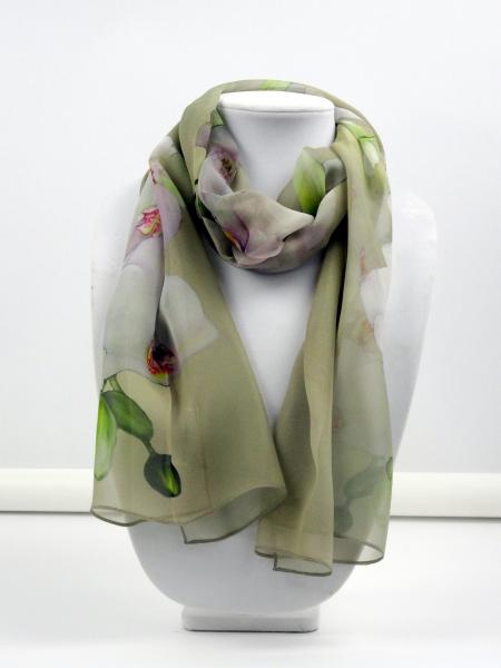 Angelic Orchid Sheer Silk Scarf, Hawaiian Diamonds
