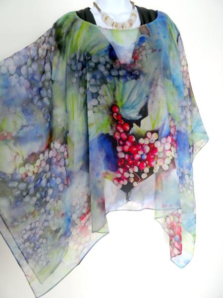 Winery Art Cape - Sheer Cover up - Caftan - Poncho