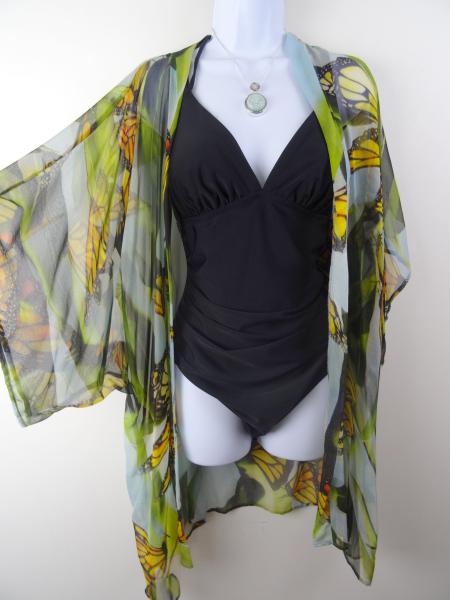 Monarch Dance Kimono Cover-Up, Sheer