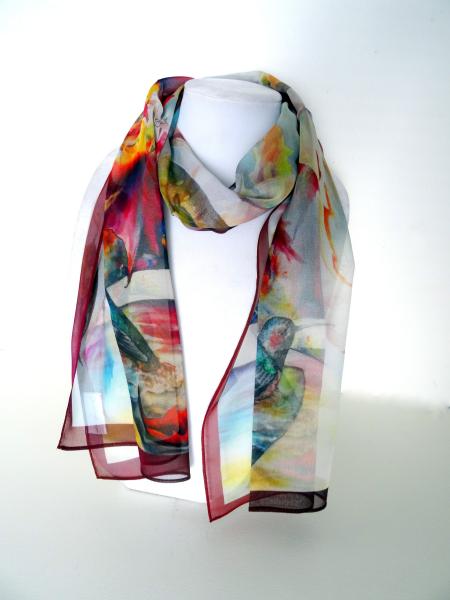 Gypsy Summer Hummginbird Sheer Silk Scarf