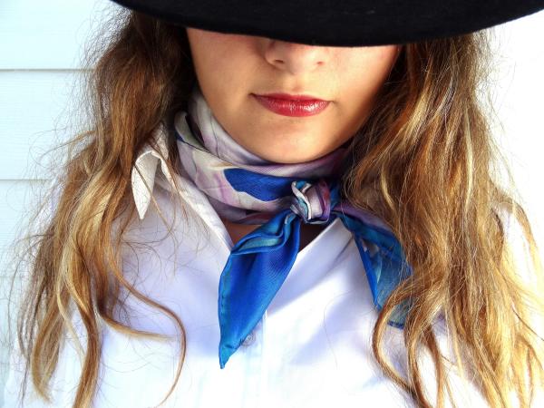Blue Silk Wild Rag Bandana