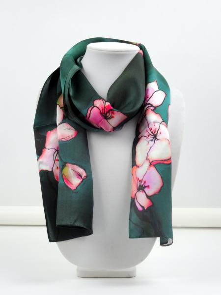 Sakura Kaiko (Marine-Blue)Silk Scarf