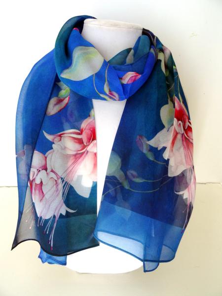 Rain Dance, Navy Sheer Silk Scarf
