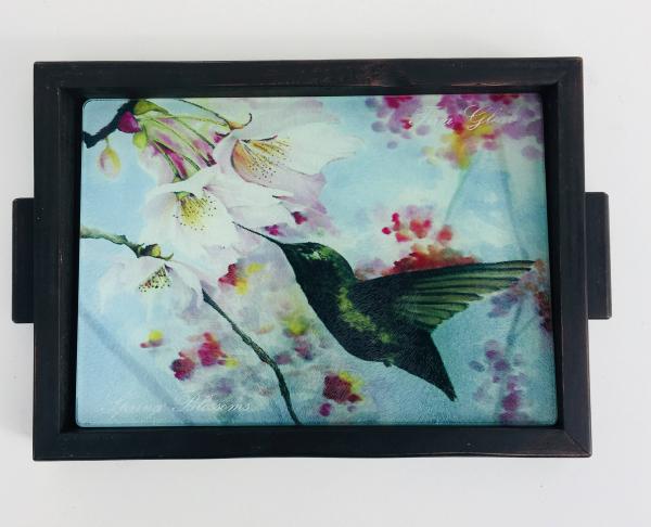 Charcuterie Glass Art Board "Spring Blossoms"