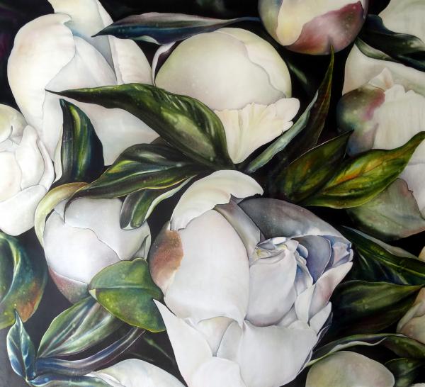 Original Silk Painting, Super Moon
