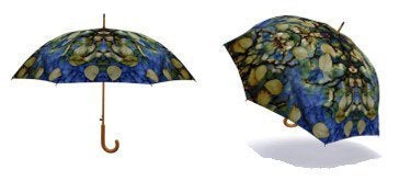 Artful Umbrella - "La Cascade" Aspen Leavs on Water, Geometric
