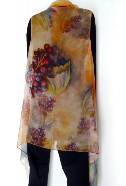 Sun-riped grape clusters on rich earth-tone background Sleeveless Duster/Vest/Poncho picture