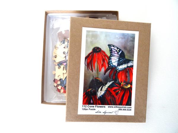 Adult Jigsaw Puzzle -Cone Flower & Butterfly - 120 Pieces