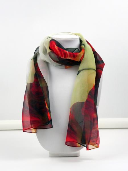 Nostalgic Poppy Sheer Silk Scarf