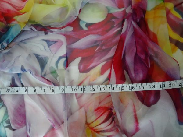 Dahlia Flower Vibrant Silk Material
