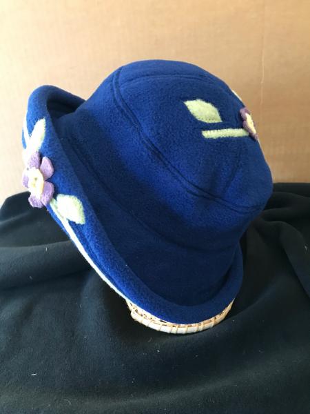 Blue winter brimmed hat picture