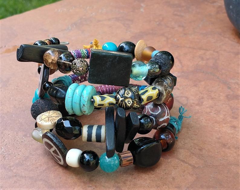 Colorful Memory Wire Wrap Bracelet picture