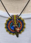 Hand Beaded Medallion with Beaded Bale Statement Necklace