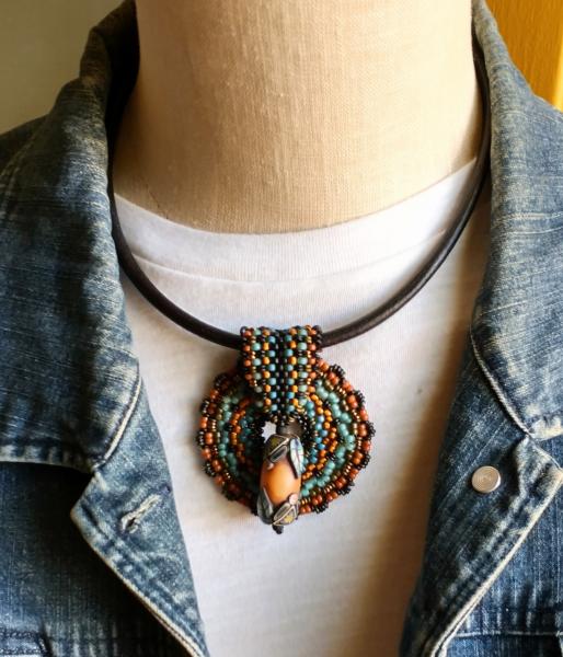 Hand Woven Medallion Necklace picture