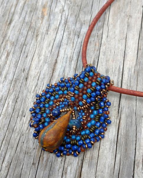 Hand Beaded Medallion Necklace picture