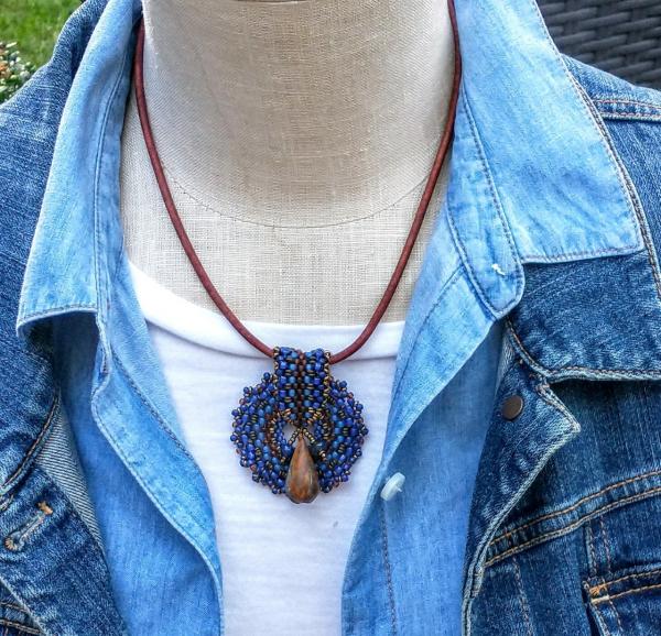 Hand Beaded Medallion Necklace picture