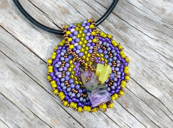 Hand Beaded Medallion Necklace picture