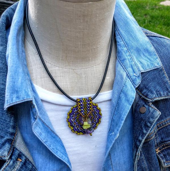 Hand Beaded Medallion Necklace picture