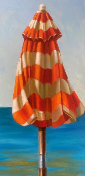 Orange and White Umbrella