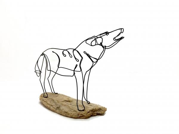 Howling Wolf Wire Sculpture picture
