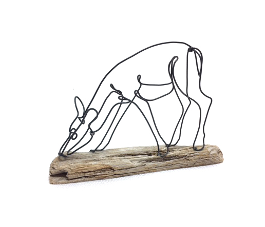 Deer Grazing Wire Sculpture picture