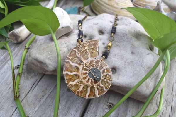 Eventide Ammonite Necklace | Brass