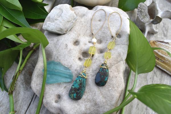 Gaia Earrings | Korean Jade, Brass