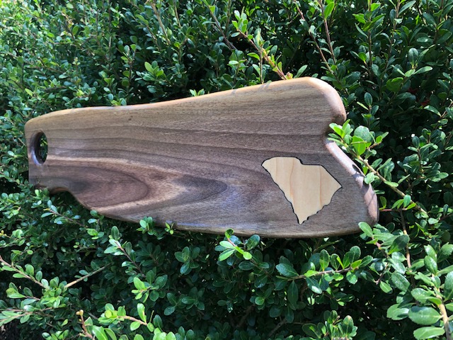 Black Walnut Wine and Cheese Board with SC Inlay picture