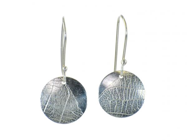 A.01 Leaf Texture Domed Disc Earrings picture