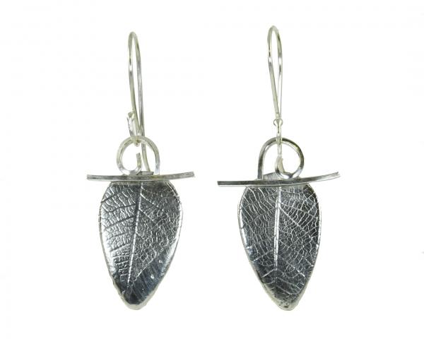 A.02 Leaf Texture w/ Swirl on Top Earrings picture