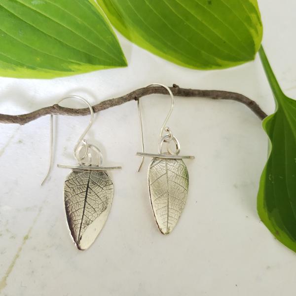 A.02 Leaf Texture w/ Swirl on Top Earrings picture