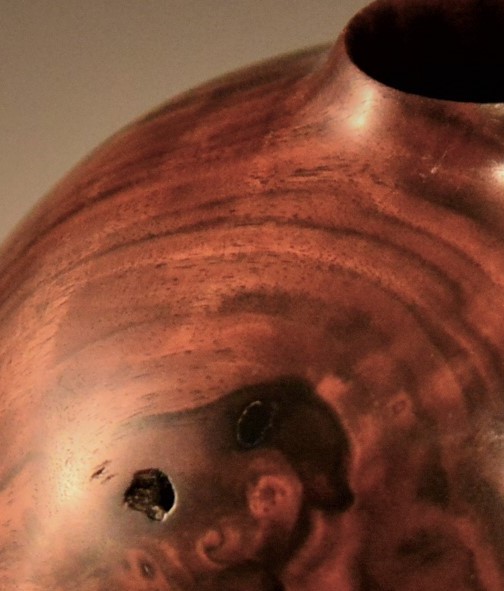 Walnut Burl spherical hollow vessel picture