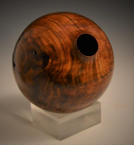 Walnut Burl spherical hollow vessel picture