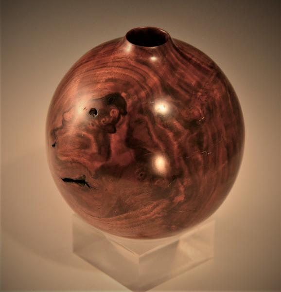 Walnut Burl spherical hollow vessel picture