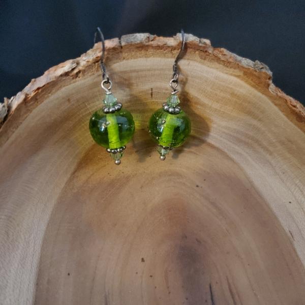 Green with silver wire