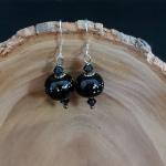 Black with silver earring