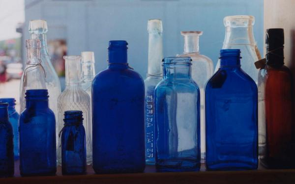 Blue Bottles - P7 - 11X14 Framed 16X20 picture