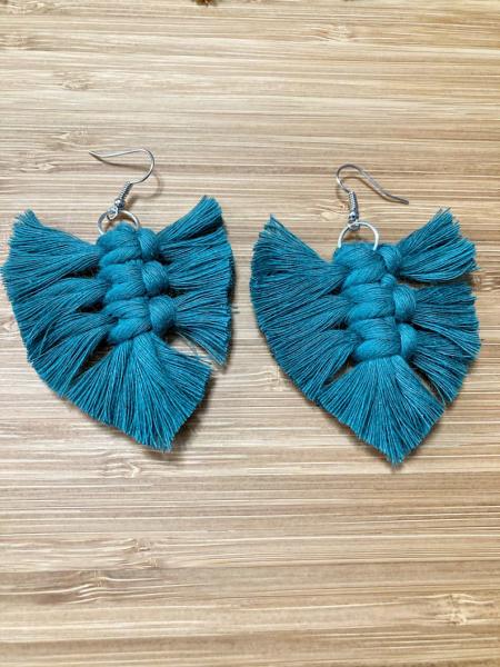 Macrame Feather Earrings