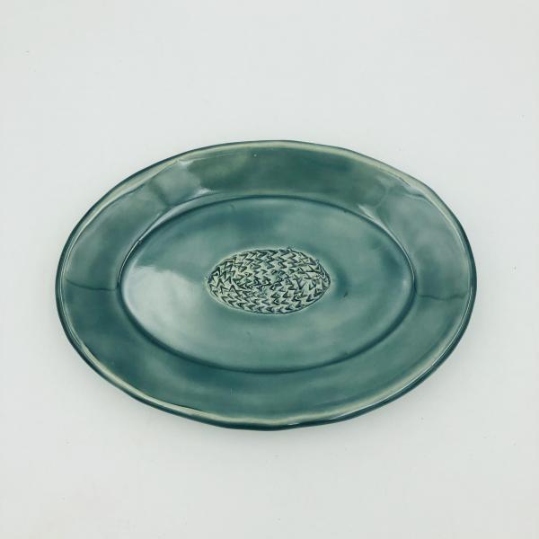 Ceramic garlic grating dish with extra room for adding oil - Also works great with ginger picture